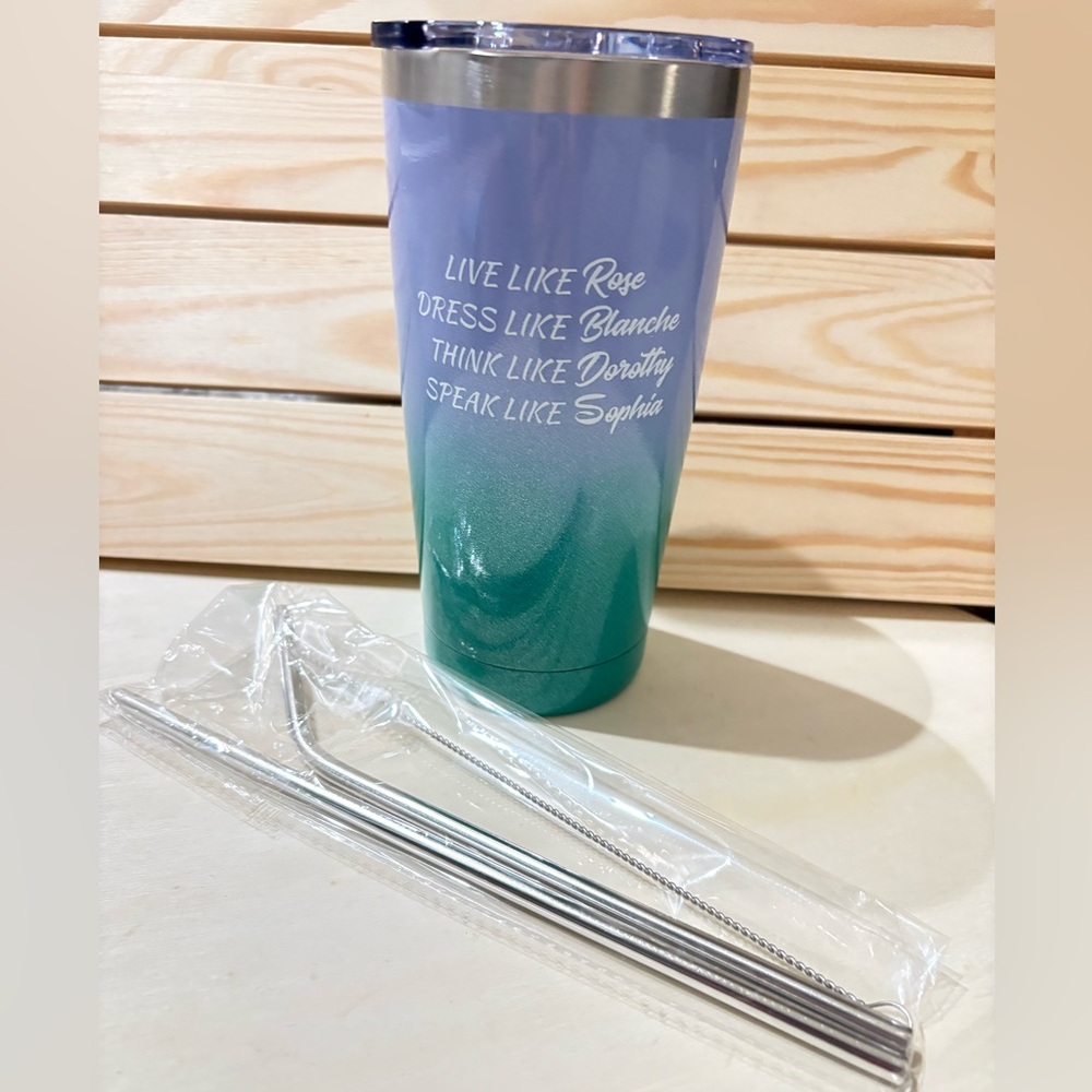 Golden Girls 20 Oz. Tumbler with Straws and Cleaner